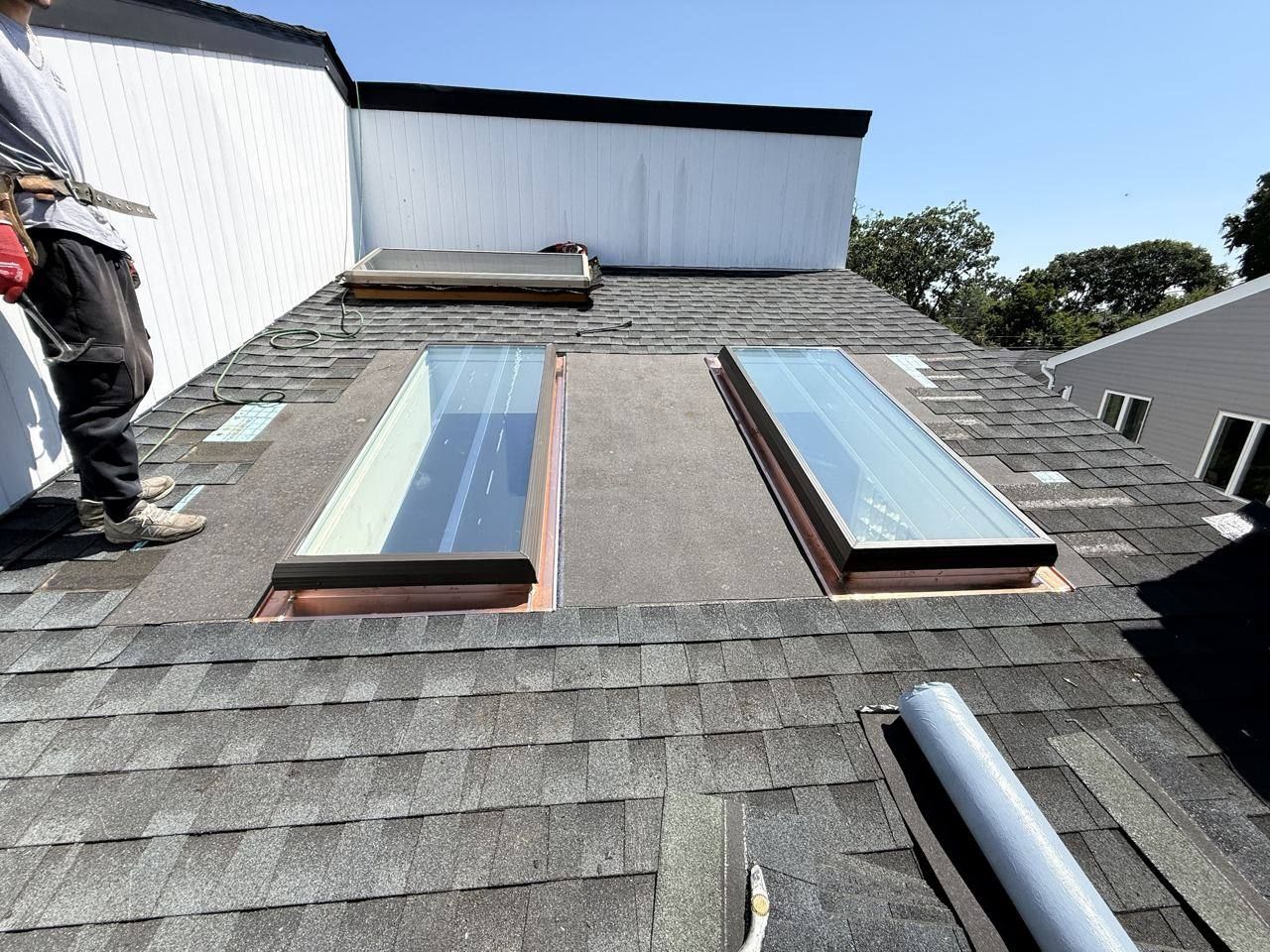 New skylights with copper flashing