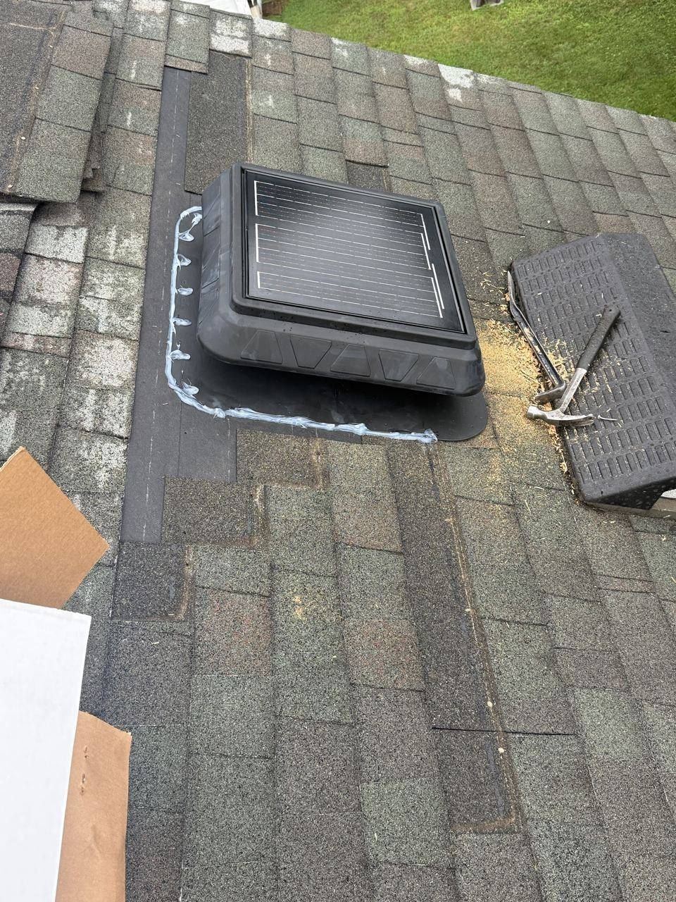 Solar attic fan installation